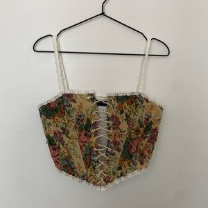 NWOT Finesse Floral Bustier Top